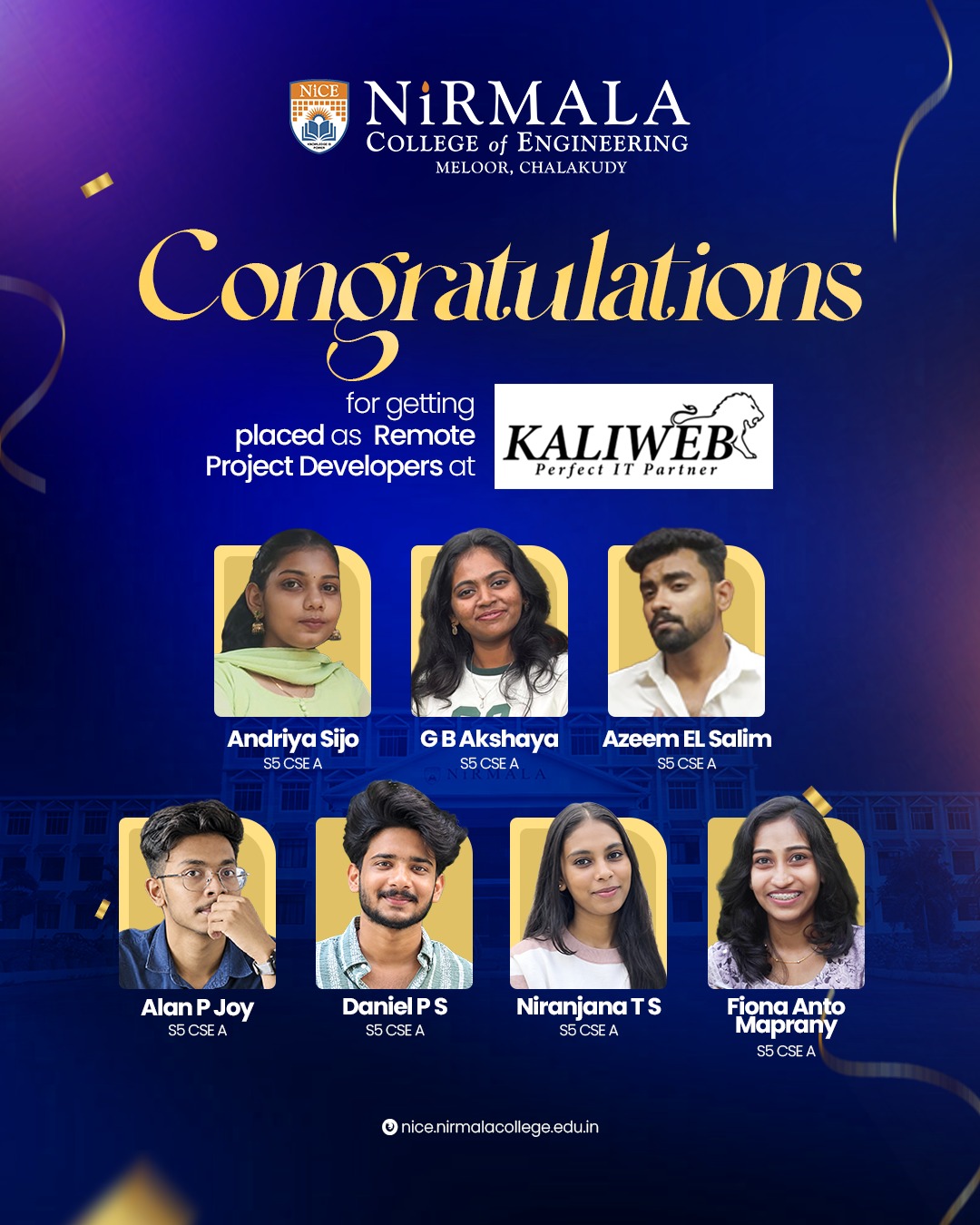 Placement @ Kaliweb International, Thrissur.